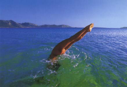 Diving in the crystal clear waters of Faliraki Bay